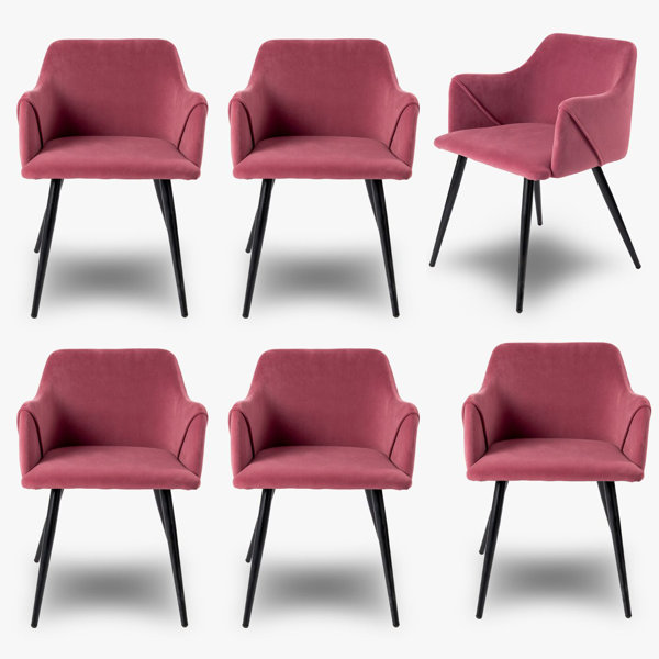 Corrigan Studio® FROSTED6 Velvet Upholstered Dining Chair, Mid Century